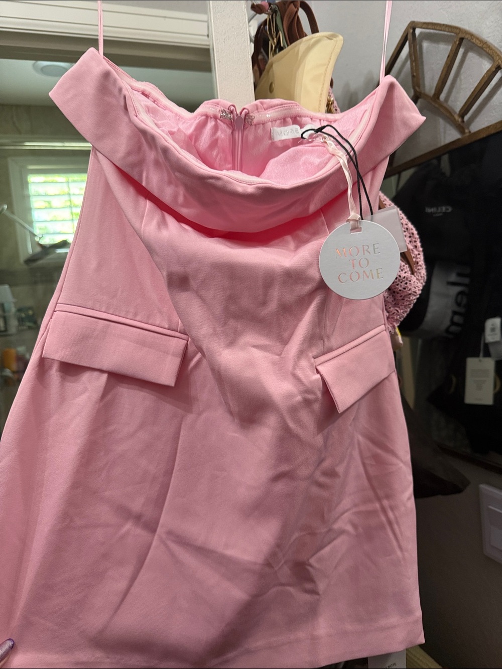 More to come - Pink Off-Shoulder Mini Dress